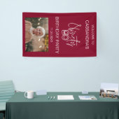 Banderoles Simple moderne Bourgogne Photo 90e anniversaire Bi (Salon professionnel)