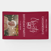 Banderoles Simple moderne Bourgogne Photo 90e anniversaire Bi (Horizontal)