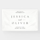 Banderoles Simple moderne Mariage noir et blanc Accueil (Horizontal)