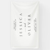 Banderoles Simple moderne Mariage noir et blanc Accueil (Vertical)