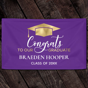 Banderoles Simple Moderne Purple Gold Graduation
