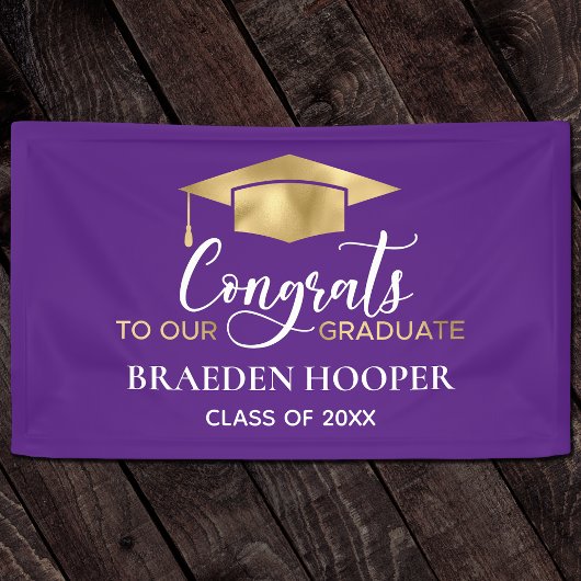 Banderoles Simple Moderne Purple Gold Graduation