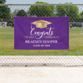 Banderoles Simple Moderne Purple Gold Graduation (En situation)