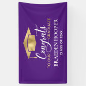 Banderoles Simple Moderne Purple Gold Graduation (Vertical)