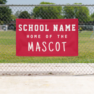 Banderoles Simple moderne Red School Nom Accueil de la Mascot