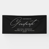 Banderoles Simple moderne Script Monochrome Graduation Party (Horizontal)