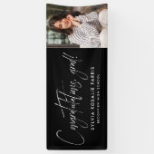 Banderoles Simple moderne une photo noir graduation (Vertical)