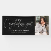 Banderoles Simple moderne une photo noir graduation (Horizontal)