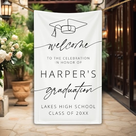 Banderoles Simple moderne Welcome Graduation Party Script