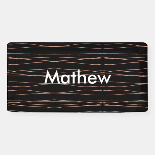 Banderoles Simple monogramme ajoutez votre nom lettre homme m (Horizontal)