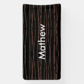 Banderoles Simple monogramme ajoutez votre nom lettre homme m (Verticale)