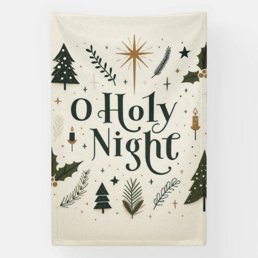 Banderoles Simple Noël O Holy Night (Verticale)
