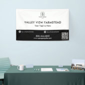 Banderoles Simple Noir Blanc Logo Entreprise QR Code Entrepri (Salon professionnel)