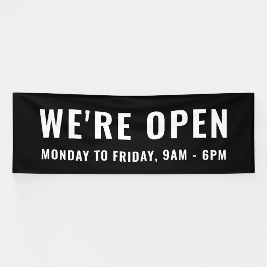 Banderoles Simple Noir simple Nous sommes Open Store Office S (Horizontal)
