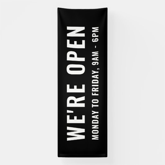 Banderoles Simple Noir simple Nous sommes Open Store Office S (Verticale)