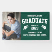 Banderoles Simple One Photo Class of 2023 Green Graduation (Horizontal)