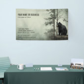 Banderoles Simple Ours Noir Russe Forêt Boisé Business (Salon professionnel)