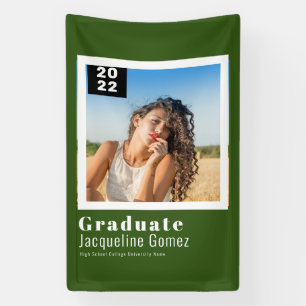 Banderoles Simple Photo Graduation 2022 Faire-part Green