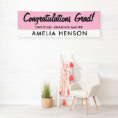 Banderoles Simple rose Félicitations Grand Nom Fête (En situation)