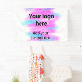 Banderoles Simple rouge pi aquarelle ajoutez votre logo texte (En situation)