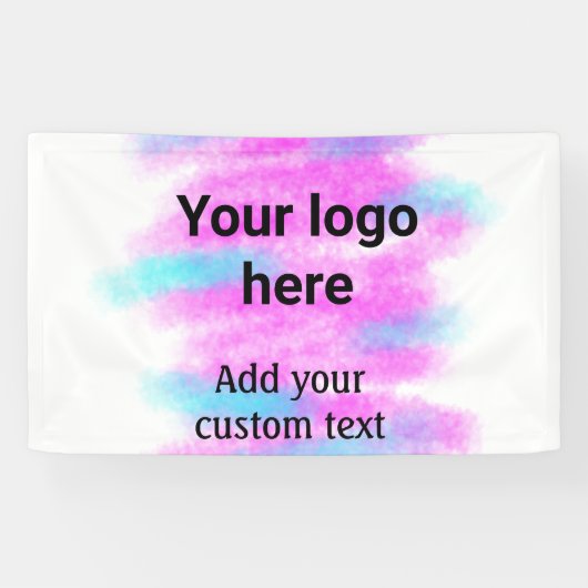 Banderoles Simple rouge pi aquarelle ajoutez votre logo texte (Horizontal)