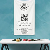 Banderoles Simple Script Connect With Us Logo QR Code Promo