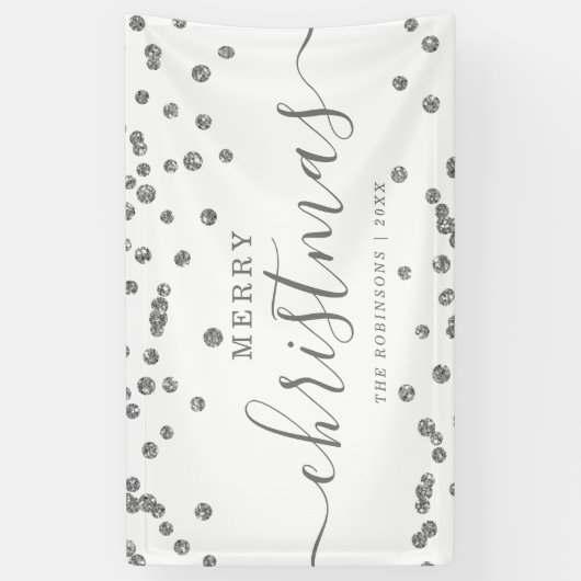 Banderoles Simple Silver Noël Parties scintillant Blanc (Vertical)