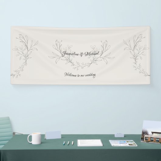 Banderoles Simplement Élégant Script Neutre Mariage Bienvenue (Salon professionnel)