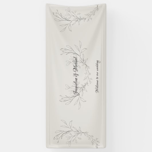 Banderoles Simplement Élégant Script Neutre Mariage Bienvenue (Vertical)