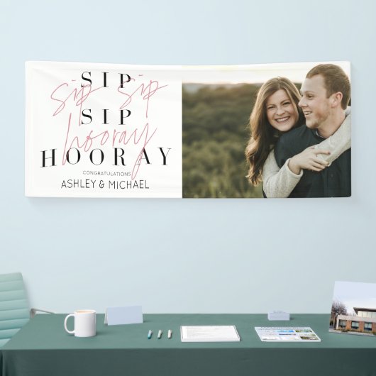 Banderoles Sip Sip Hooray Moderne Typographie (Salon professionnel)