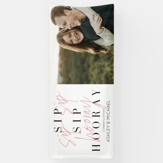 Banderoles Sip Sip Hooray Moderne Typographie (Vertical)