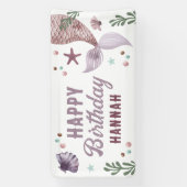 Banderoles Sirène Anniversaire de enfant Mer pourpre (Verticale)