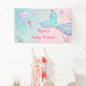 Banderoles Sirène Rose Sous Le Baby shower De Mer (En situation)