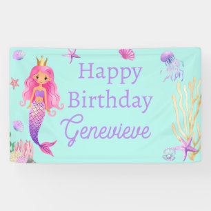 Banderoles Sirène Sous La Fête D'Anniversaire De La Mer