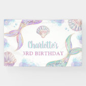 Banderoles Sirène sous la mer 3e anniversaire (Horizontal)
