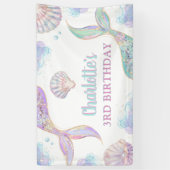 Banderoles Sirène sous la mer 3e anniversaire (Vertical)