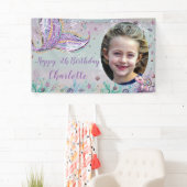 Banderoles Sirène sous la mer Anniversaire photo fond (En situation)