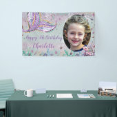 Banderoles Sirène sous la mer Anniversaire photo fond (Salon professionnel)