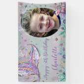 Banderoles Sirène sous la mer Anniversaire photo fond (Vertical)