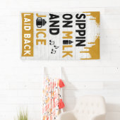 Banderoles Sirote du Lait et du Jus Or & Noir Hip Hop (En situation)