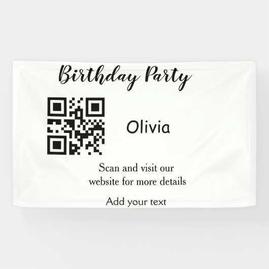 Banderoles Site web de fête d'anniversaire simple code-barres (Horizontal)
