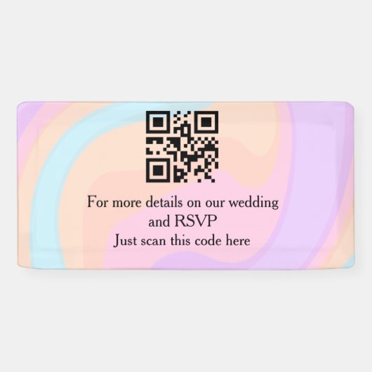 Banderoles Site web de mariage rsvp q r code ajouter nom text (Horizontal)