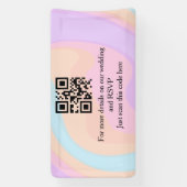 Banderoles Site web de mariage rsvp q r code ajouter nom text (Verticale)