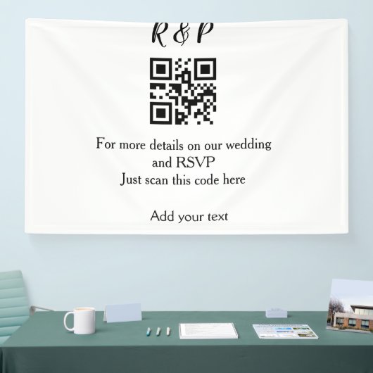 Banderoles site web mariage rsvp q r code ajouter nom texte t (Salon professionnel)