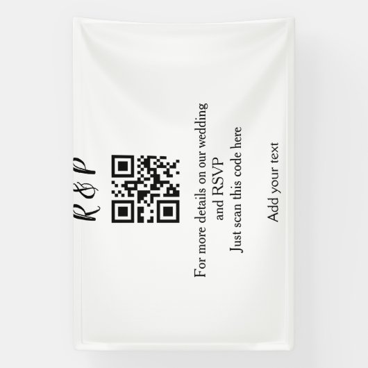 Banderoles site web mariage rsvp q r code ajouter nom texte t (Verticale)