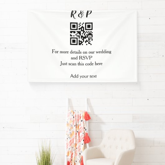 Banderoles site web mariage rsvp q r code ajouter nom texte t (Insitu)