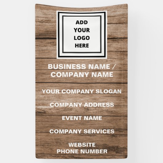Banderoles Site Web promotionnel Rustic Custom Business Logo  (Vertical)