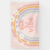 Banderoles Six est Vibe Pastel arc-en-ciel 6e anniversaire (Vertical)