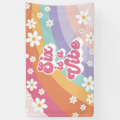 Banderoles Six est Vibe Retro Rainbow 6e anniversaire (Vertical)