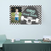 Banderoles Skateboard One Cool Dude Photo Anniversaire (Salon professionnel)